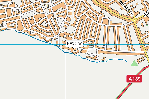 NE3 4JW map - OS VectorMap District (Ordnance Survey) NE3 4JW map - OS VectorMap District (Ordnance Survey)