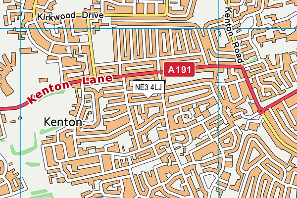 NE3 4LJ map - OS VectorMap District (Ordnance Survey)