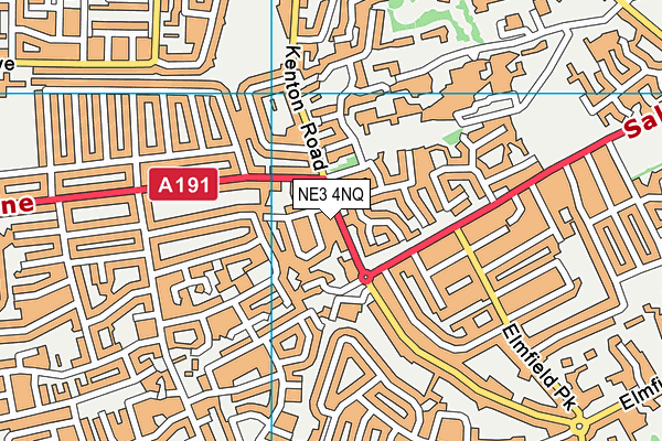 NE3 4NQ map - OS VectorMap District (Ordnance Survey) NE3 4NQ map - OS VectorMap District (Ordnance Survey)