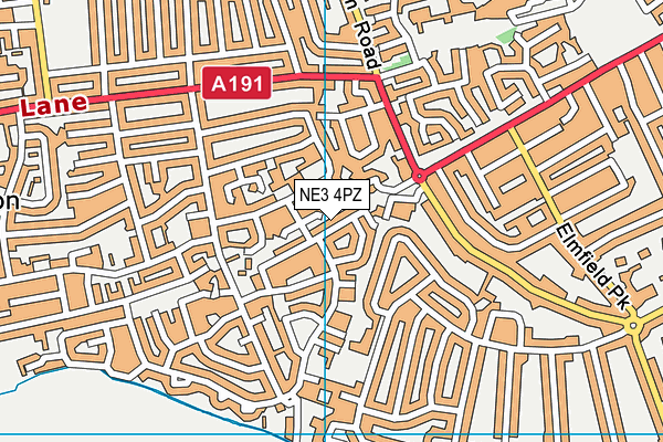 NE3 4PZ map - OS VectorMap District (Ordnance Survey) NE3 4PZ map - OS VectorMap District (Ordnance Survey)
