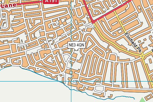 NE3 4QN map - OS VectorMap District (Ordnance Survey) NE3 4QN map - OS VectorMap District (Ordnance Survey)