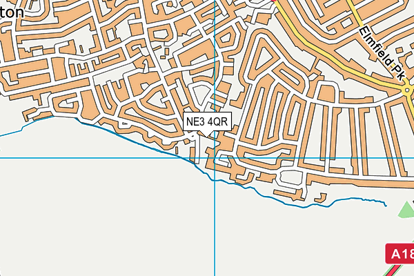 NE3 4QR map - OS VectorMap District (Ordnance Survey) NE3 4QR map - OS VectorMap District (Ordnance Survey)
