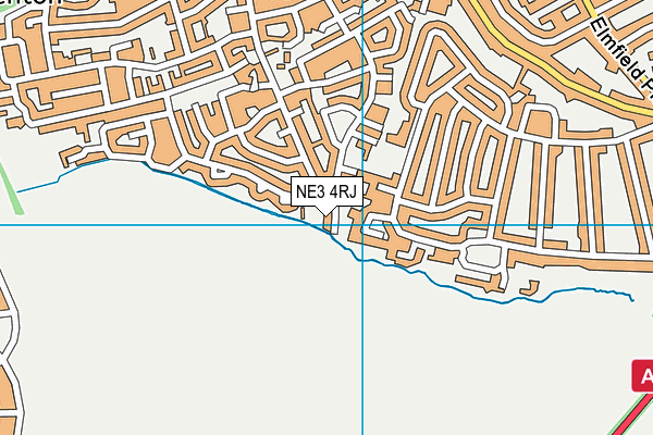 NE3 4RJ map - OS VectorMap District (Ordnance Survey) NE3 4RJ map - OS VectorMap District (Ordnance Survey)