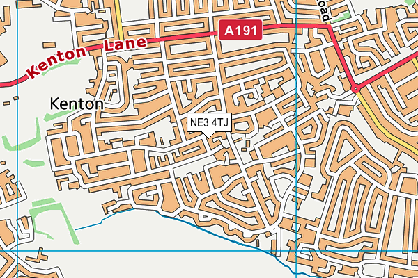 NE3 4TJ map - OS VectorMap District (Ordnance Survey) NE3 4TJ map - OS VectorMap District (Ordnance Survey)