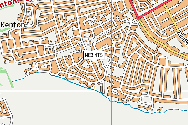 NE3 4TS map - OS VectorMap District (Ordnance Survey)