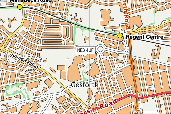 NE3 4UF map - OS VectorMap District (Ordnance Survey) NE3 4UF map - OS VectorMap District (Ordnance Survey)