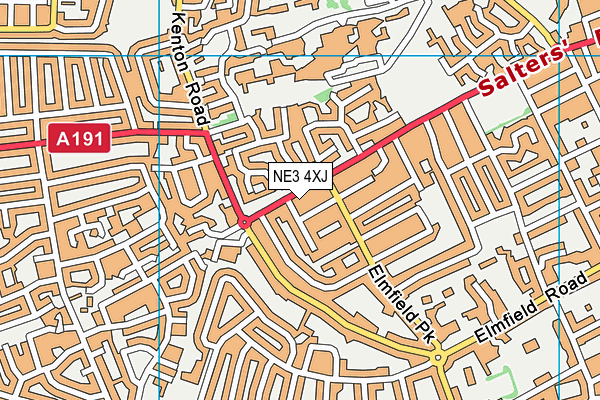 NE3 4XJ map - OS VectorMap District (Ordnance Survey) NE3 4XJ map - OS VectorMap District (Ordnance Survey)
