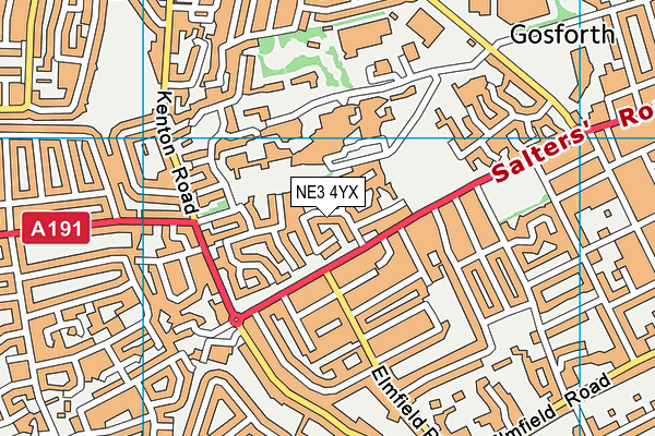 NE3 4YX map - OS VectorMap District (Ordnance Survey) NE3 4YX map - OS VectorMap District (Ordnance Survey)