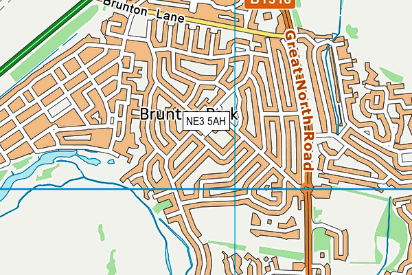 NE3 5AH map - OS VectorMap District (Ordnance Survey) NE3 5AH map - OS VectorMap District (Ordnance Survey)