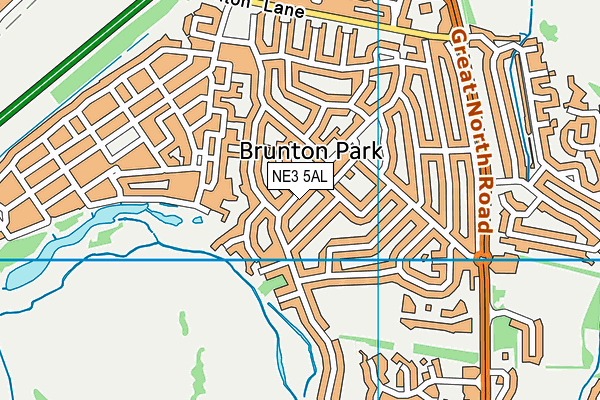 NE3 5AL map - OS VectorMap District (Ordnance Survey) NE3 5AL map - OS VectorMap District (Ordnance Survey)