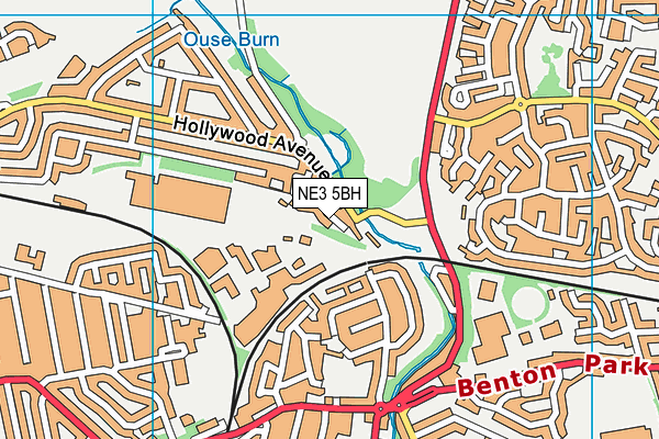 NE3 5BH map - OS VectorMap District (Ordnance Survey)