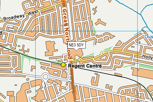 NE3 5DY map - OS VectorMap District (Ordnance Survey)