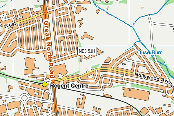 NE3 5JH map - OS VectorMap District (Ordnance Survey) NE3 5JH map - OS VectorMap District (Ordnance Survey)