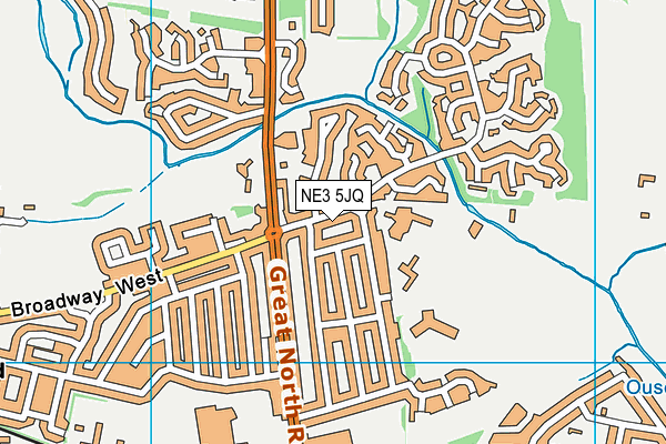 NE3 5JQ map - OS VectorMap District (Ordnance Survey) NE3 5JQ map - OS VectorMap District (Ordnance Survey)