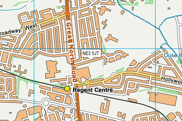 NE3 5JT map - OS VectorMap District (Ordnance Survey) NE3 5JT map - OS VectorMap District (Ordnance Survey)