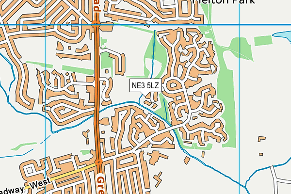 NE3 5LZ map - OS VectorMap District (Ordnance Survey) NE3 5LZ map - OS VectorMap District (Ordnance Survey)