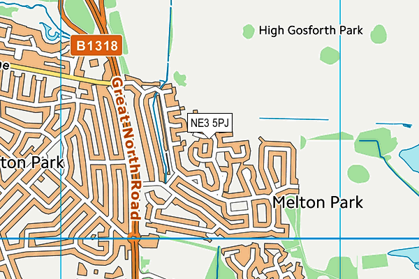 NE3 5PJ map - OS VectorMap District (Ordnance Survey) NE3 5PJ map - OS VectorMap District (Ordnance Survey)