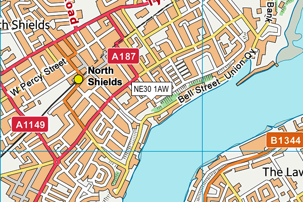 NE30 1AW map - OS VectorMap District (Ordnance Survey) NE30 1AW map - OS VectorMap District (Ordnance Survey)