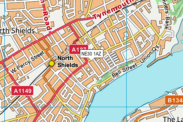 NE30 1AZ map - OS VectorMap District (Ordnance Survey) NE30 1AZ map - OS VectorMap District (Ordnance Survey)