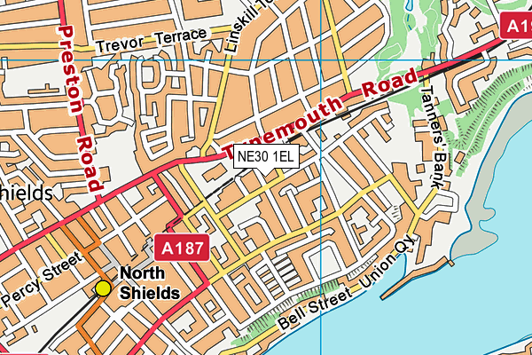 NE30 1EL map - OS VectorMap District (Ordnance Survey)