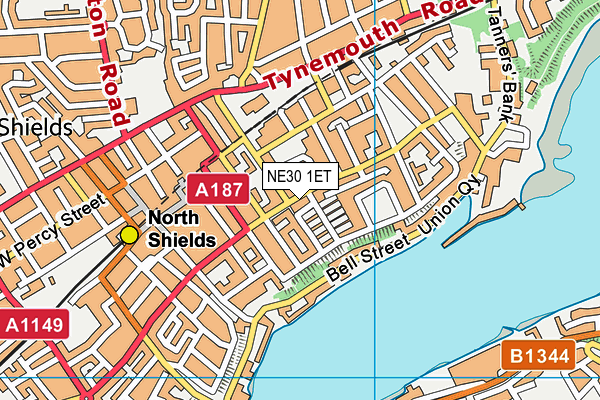NE30 1ET map - OS VectorMap District (Ordnance Survey)