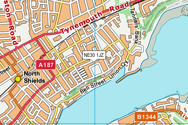 NE30 1JZ map - OS VectorMap District (Ordnance Survey)