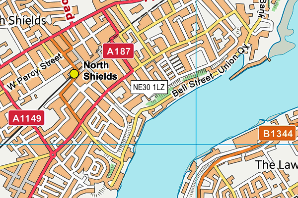 NE30 1LZ map - OS VectorMap District (Ordnance Survey)