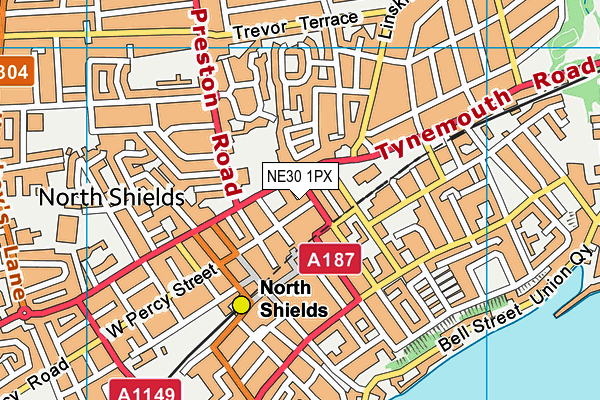 NE30 1PX map - OS VectorMap District (Ordnance Survey) NE30 1PX map - OS VectorMap District (Ordnance Survey)