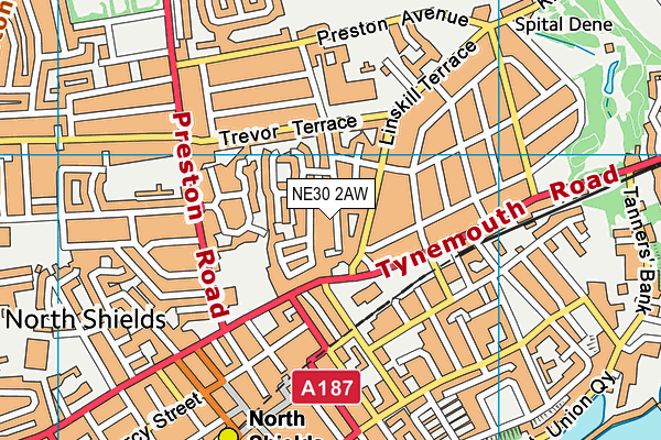 NE30 2AW map - OS VectorMap District (Ordnance Survey) NE30 2AW map - OS VectorMap District (Ordnance Survey)