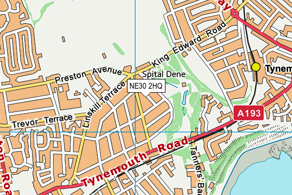 NE30 2HQ map - OS VectorMap District (Ordnance Survey)