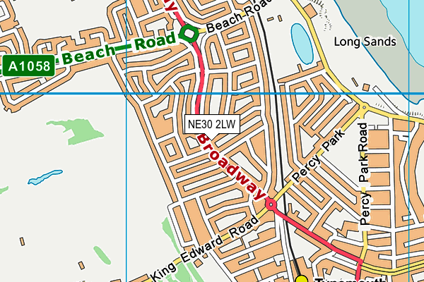 NE30 2LW map - OS VectorMap District (Ordnance Survey)