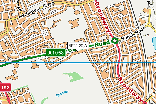 NE30 2QW map - OS VectorMap District (Ordnance Survey) NE30 2QW map - OS VectorMap District (Ordnance Survey)