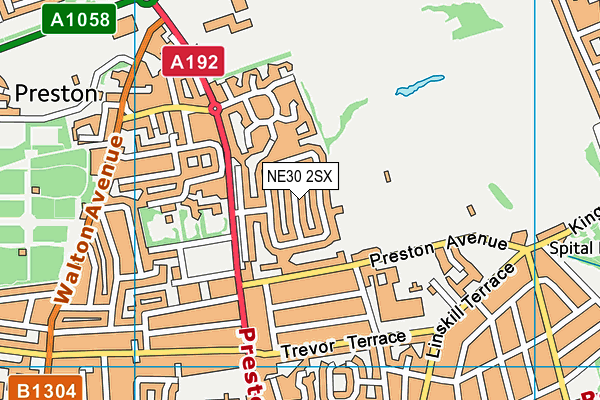 NE30 2SX map - OS VectorMap District (Ordnance Survey) NE30 2SX map - OS VectorMap District (Ordnance Survey)