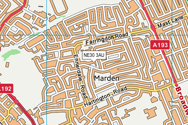 NE30 3AU map - OS VectorMap District (Ordnance Survey) NE30 3AU map - OS VectorMap District (Ordnance Survey)