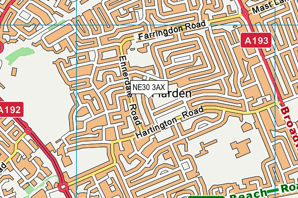 NE30 3AX map - OS VectorMap District (Ordnance Survey) NE30 3AX map - OS VectorMap District (Ordnance Survey)