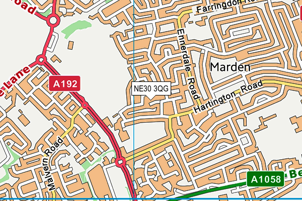 NE30 3QG map - OS VectorMap District (Ordnance Survey) NE30 3QG map - OS VectorMap District (Ordnance Survey)