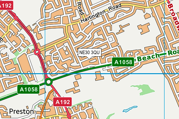 NE30 3QU map - OS VectorMap District (Ordnance Survey) NE30 3QU map - OS VectorMap District (Ordnance Survey)