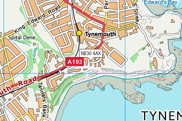 NE30 4AX map - OS VectorMap District (Ordnance Survey)