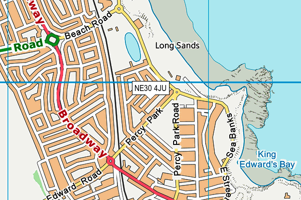 NE30 4JU map - OS VectorMap District (Ordnance Survey)