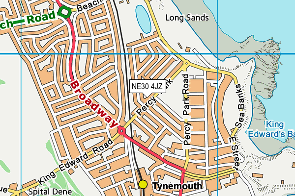 NE30 4JZ map - OS VectorMap District (Ordnance Survey)
