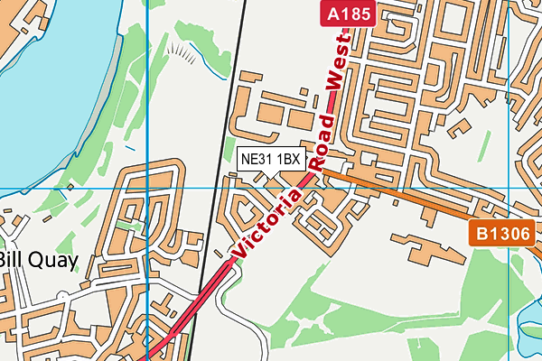 NE31 1BX map - OS VectorMap District (Ordnance Survey)