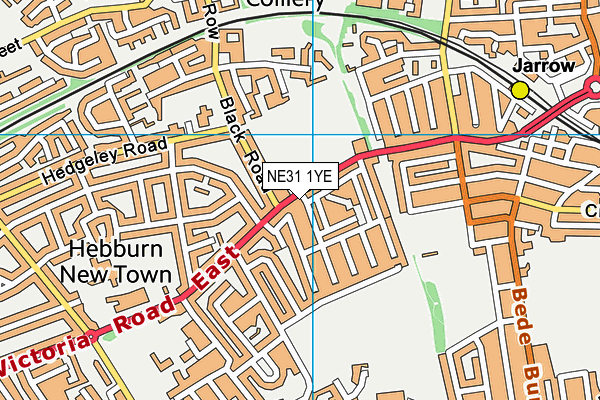 NE31 1YE map - OS VectorMap District (Ordnance Survey)