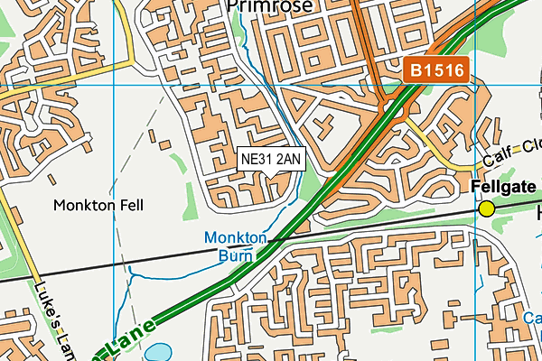 NE31 2AN map - OS VectorMap District (Ordnance Survey)