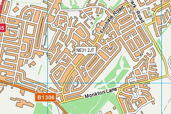 NE31 2JT map - OS VectorMap District (Ordnance Survey)
