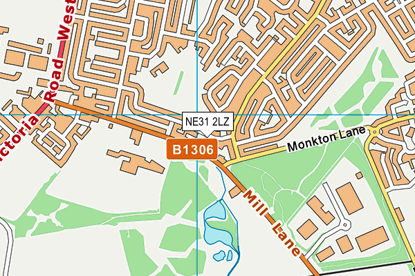 NE31 2LZ map - OS VectorMap District (Ordnance Survey)