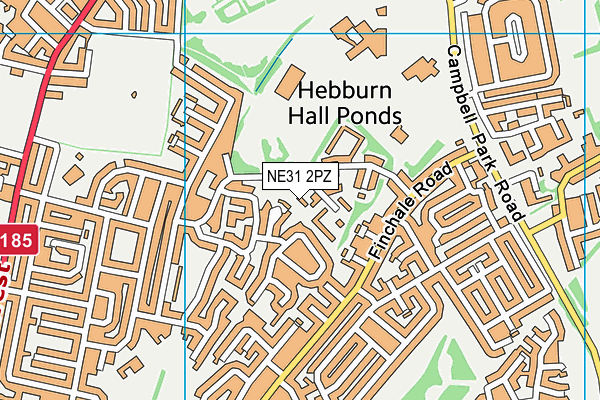 NE31 2PZ map - OS VectorMap District (Ordnance Survey)