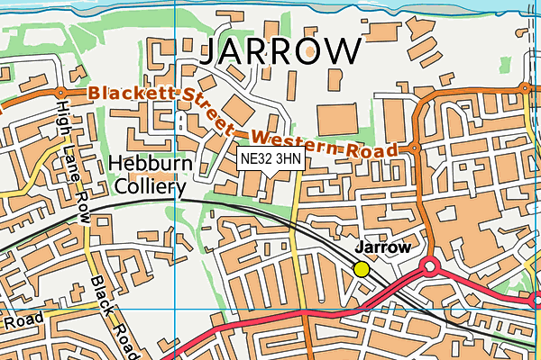 NE32 3HN map - OS VectorMap District (Ordnance Survey) NE32 3HN map - OS VectorMap District (Ordnance Survey)