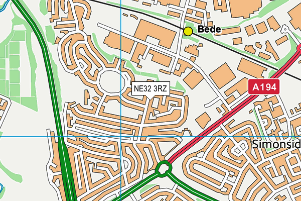 NE32 3RZ map - OS VectorMap District (Ordnance Survey) NE32 3RZ map - OS VectorMap District (Ordnance Survey)