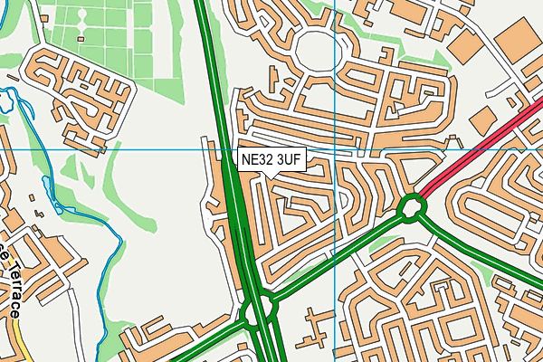 NE32 3UF map - OS VectorMap District (Ordnance Survey) NE32 3UF map - OS VectorMap District (Ordnance Survey)