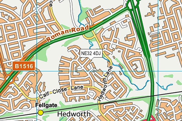 NE32 4DJ map - OS VectorMap District (Ordnance Survey) NE32 4DJ map - OS VectorMap District (Ordnance Survey)